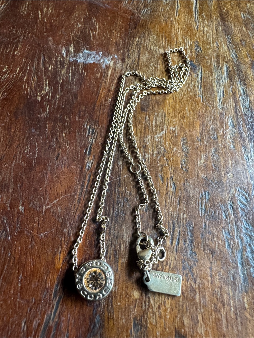 Coach Open Circle Stone Necklace